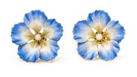 A Pair of Yellow Gold, Polychrome Enamel and Seed Pearl Earrings, 6.20 dwts.