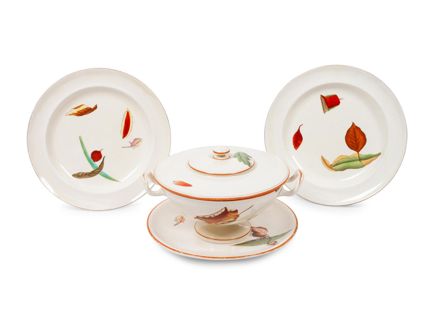 Collection of Wedgwood Creamware, in the "Shadow Leaf" Pattern