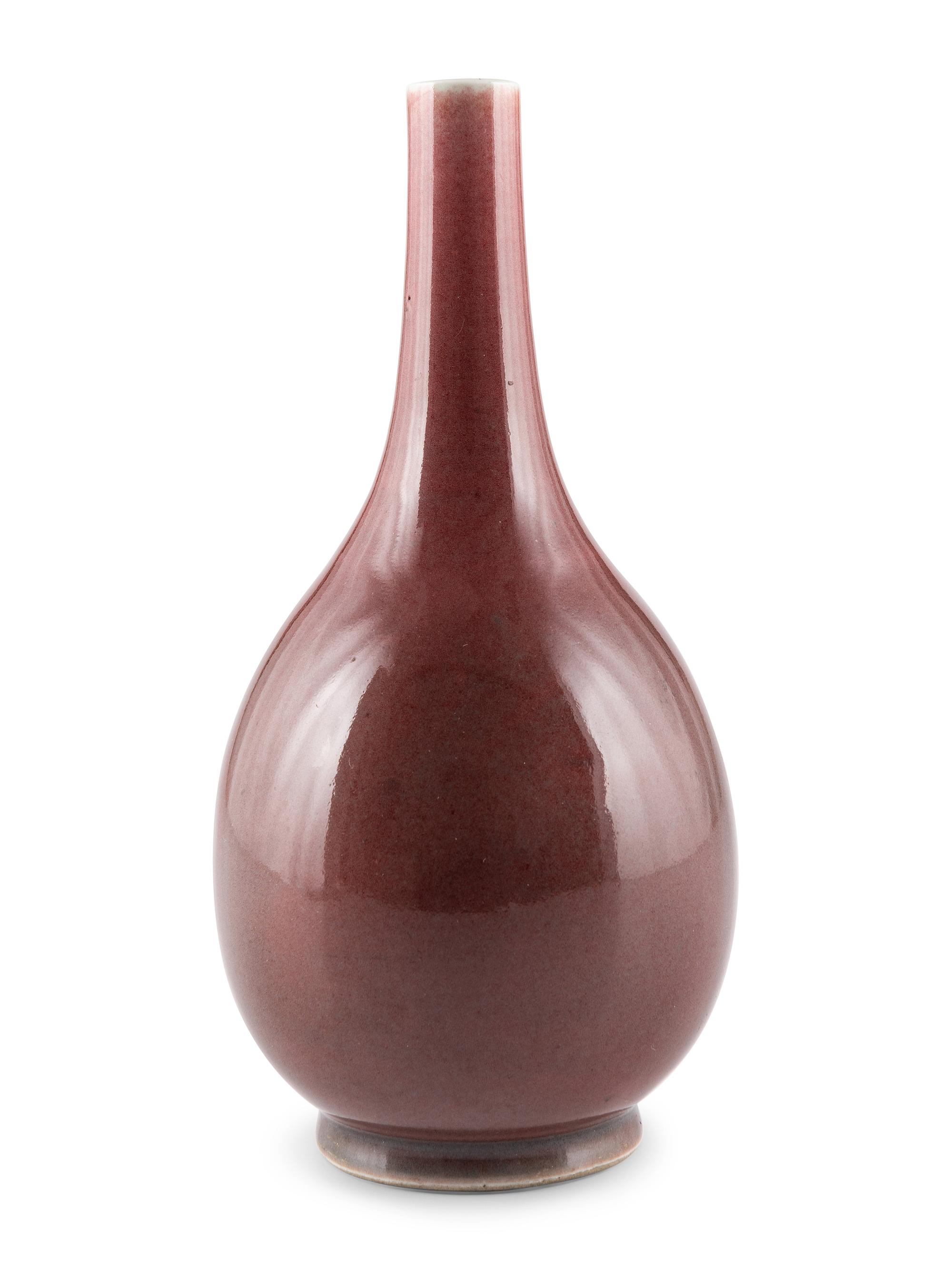 A Chinese Sang-de-Boeuf Glazed Porcelain Bottle Vase