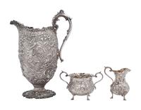 Three American Silver Repousse Table Wares