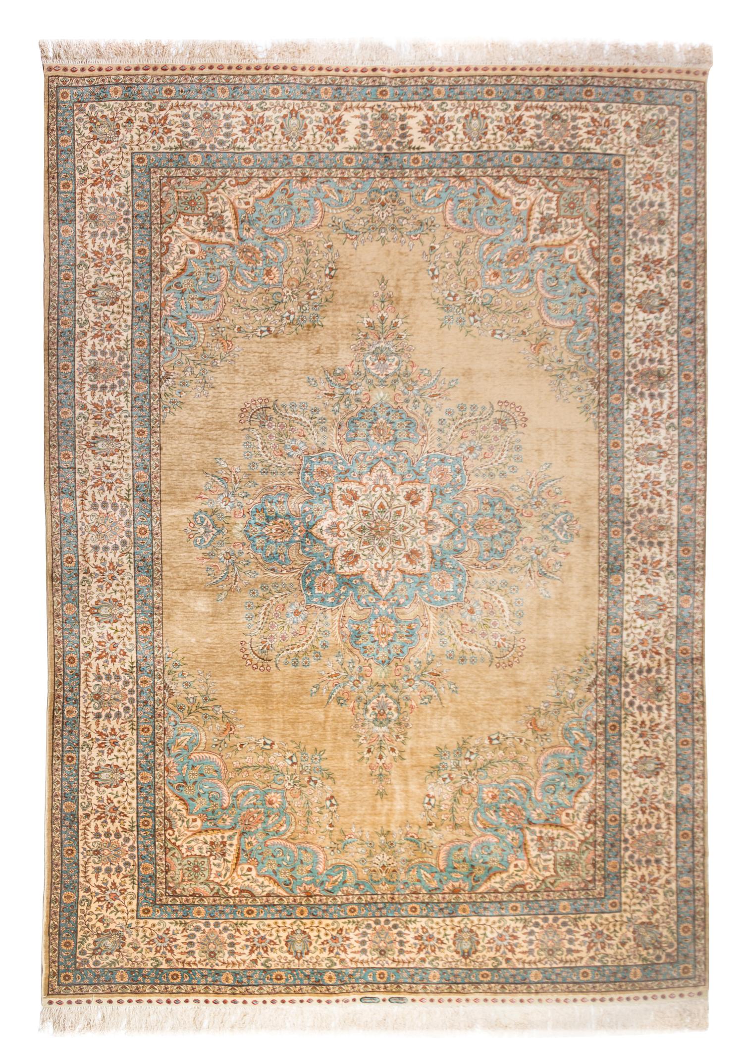 A Turkish Wool Rug 9 feet 2 3/4 inches x 6 feet 5 inches.