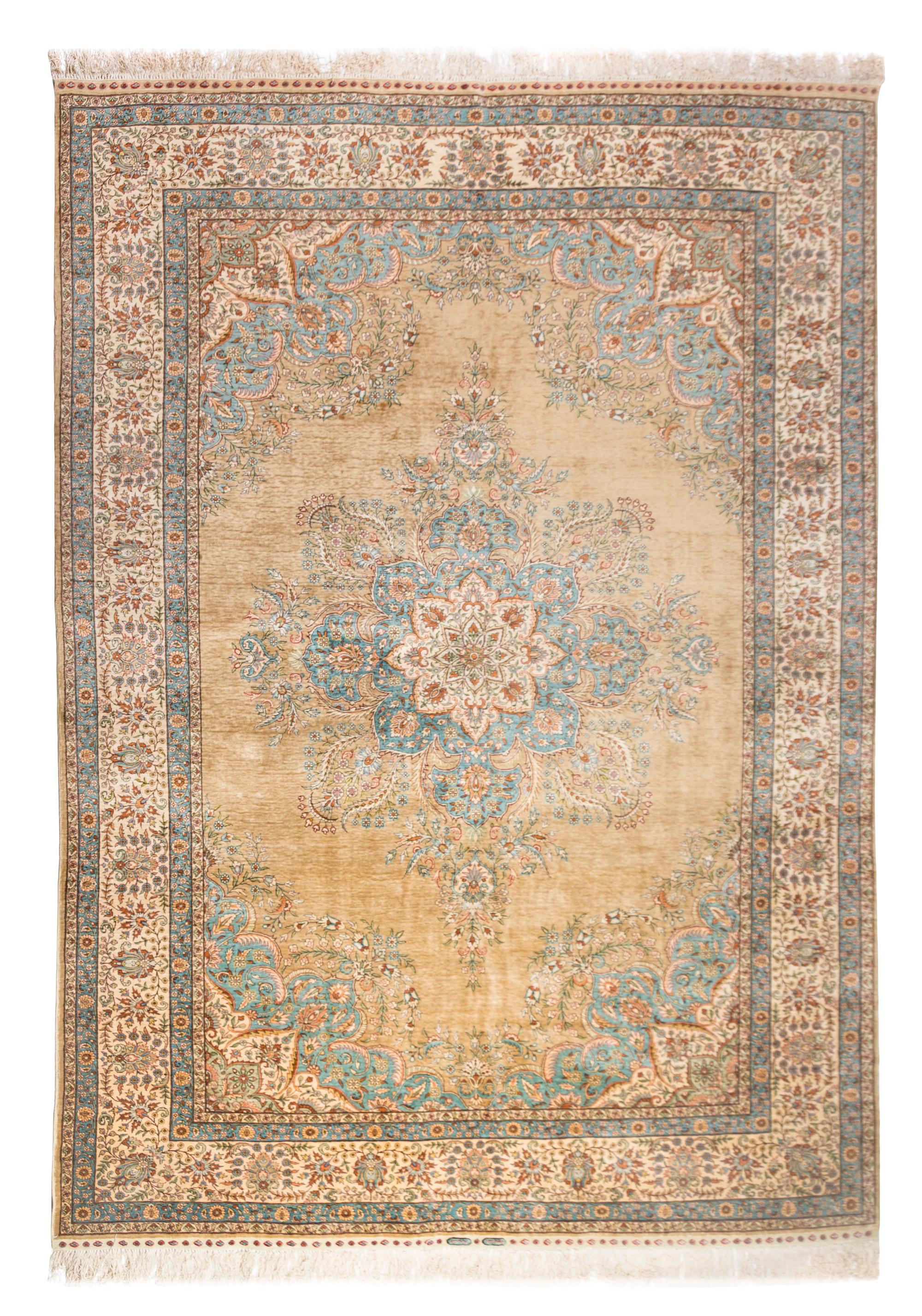 A Turkish Wool Rug 9 feet 2 3/4 inches x 6 feet 5 inches.