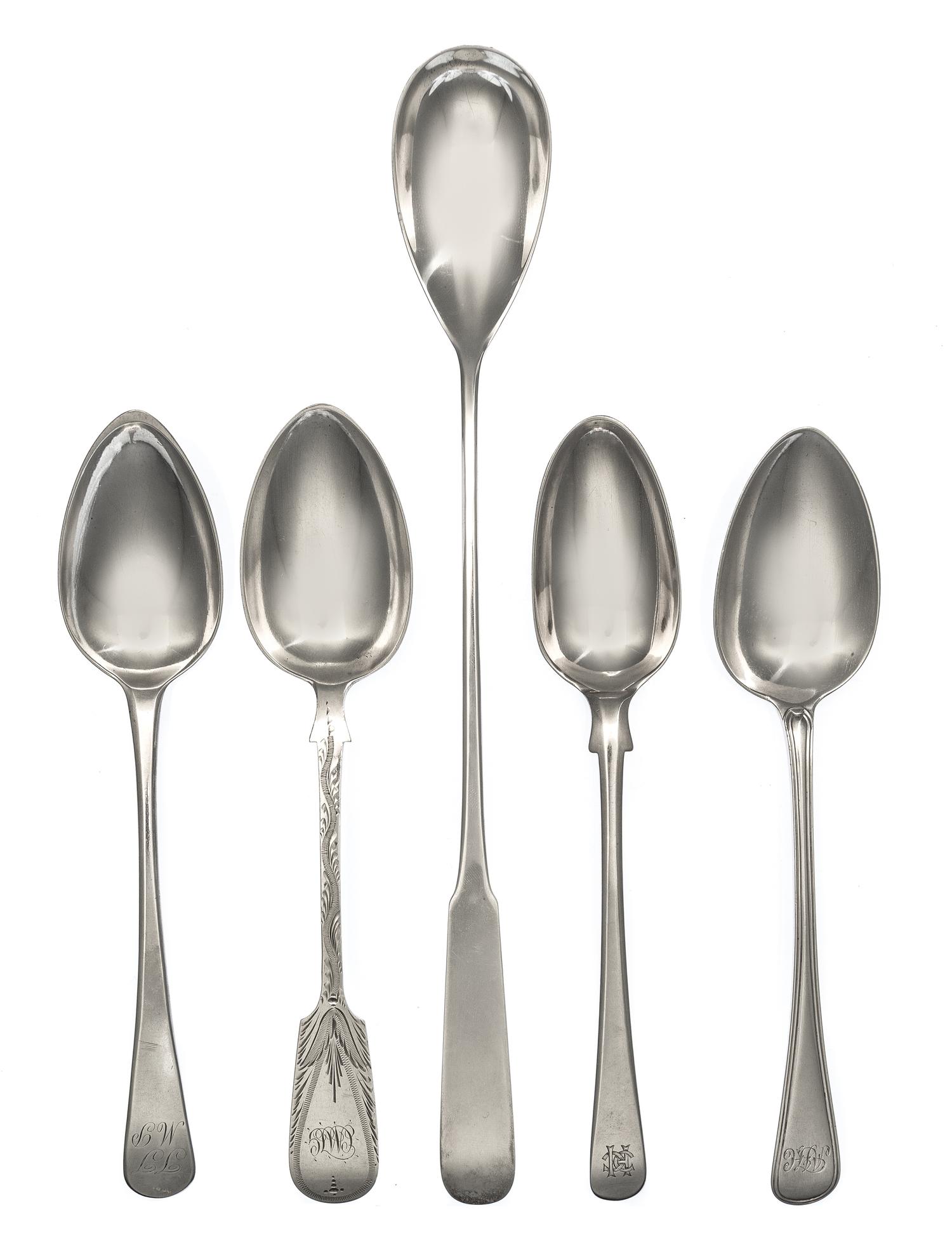 A Set of Four English Table Spoons, ,