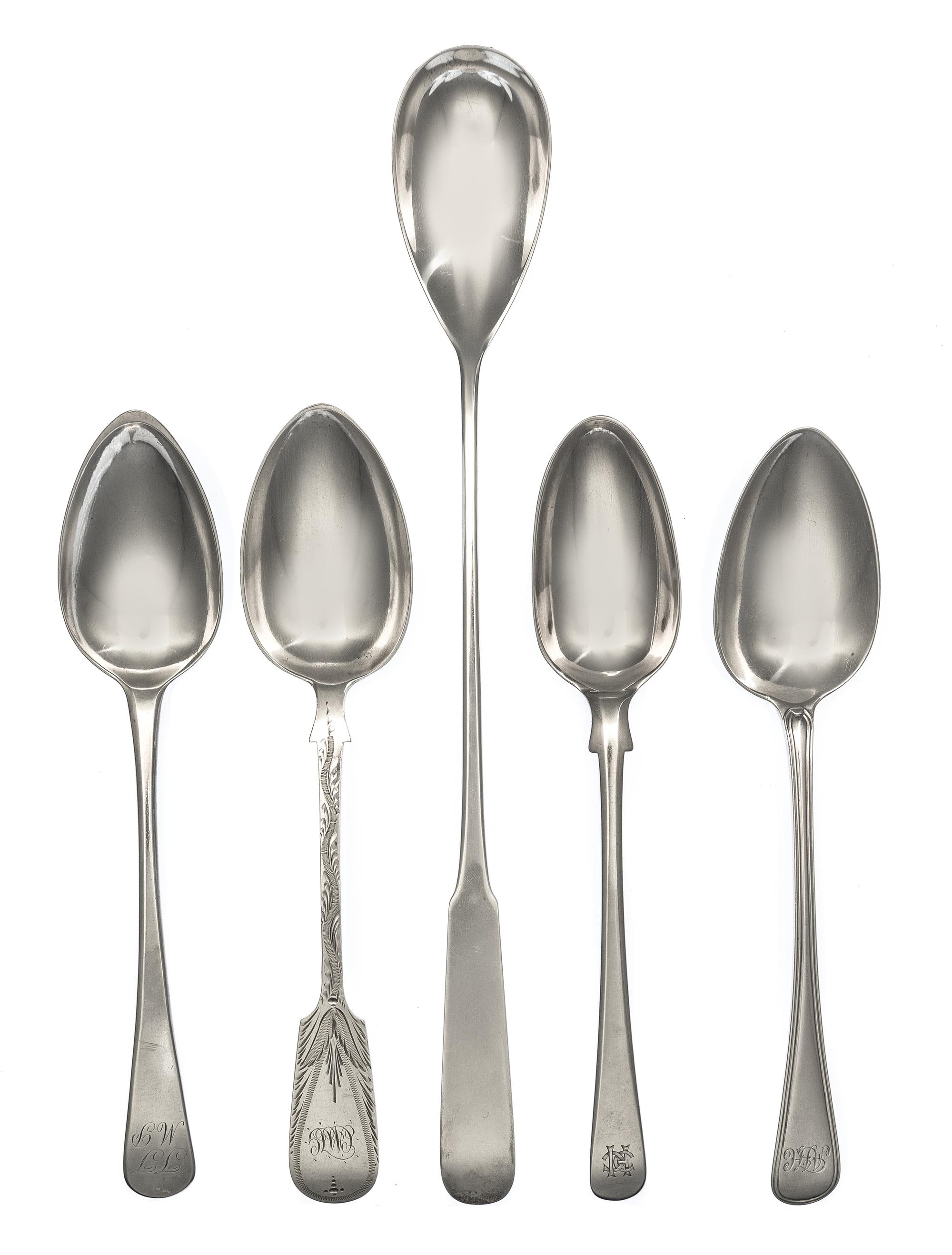 A Set of Four English Table Spoons, ,