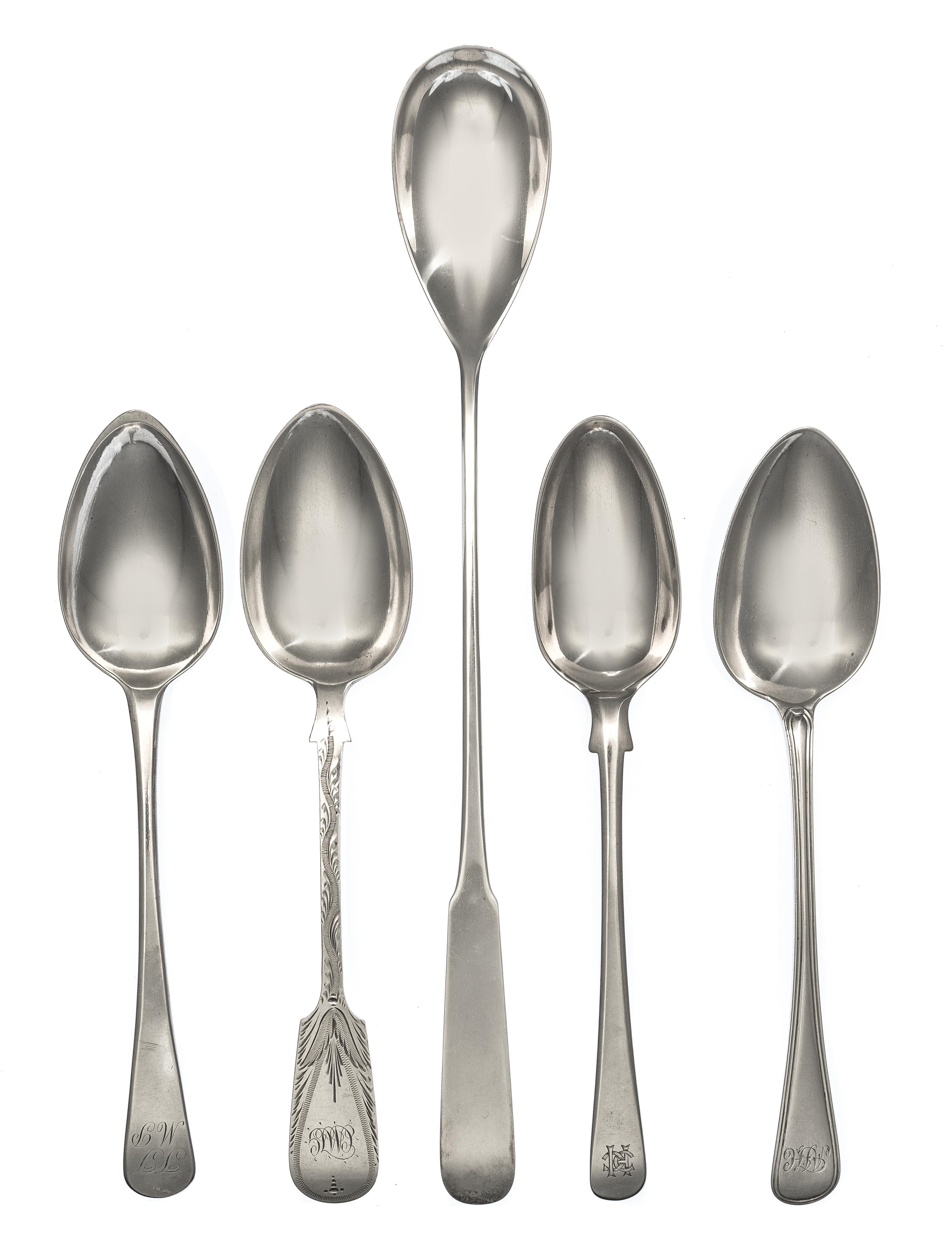 A Set of Four English Table Spoons, ,