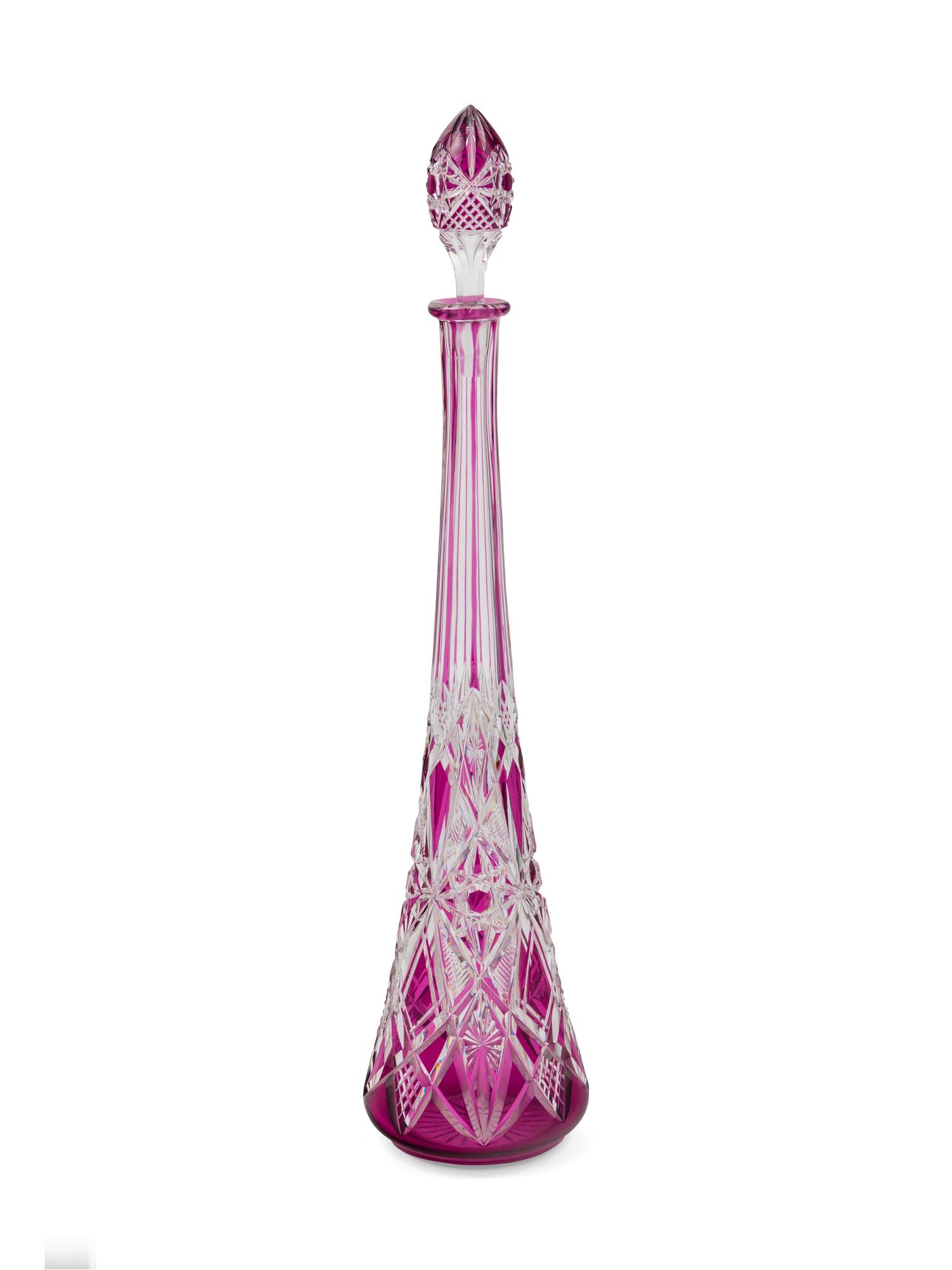 A Continental Cut-to-Clear Glass Decanter