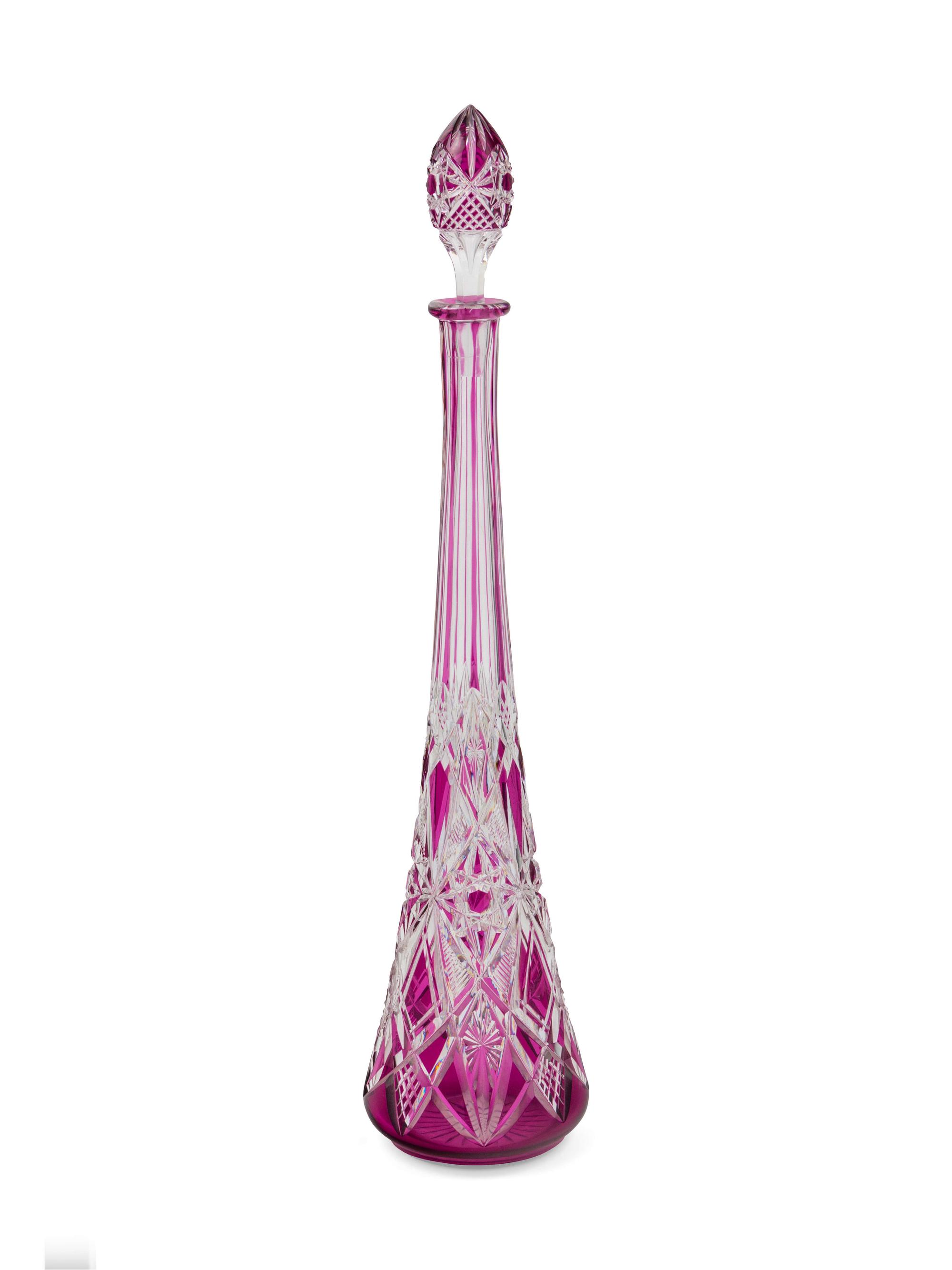 A Continental Cut-to-Clear Glass Decanter