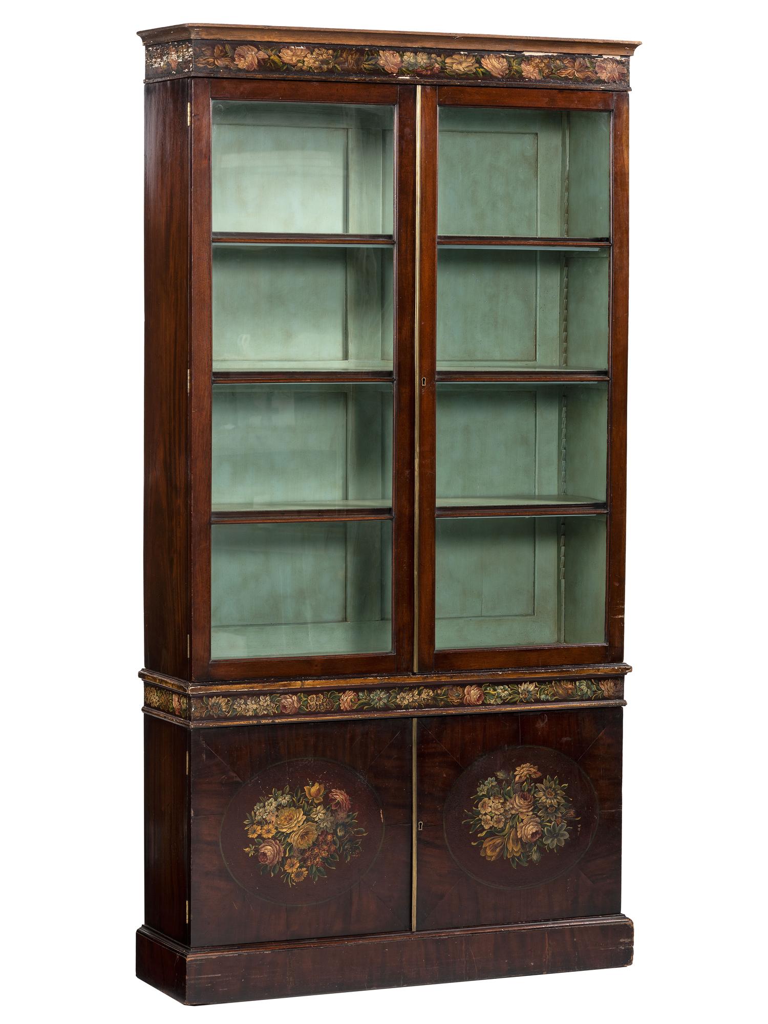 An Adams Style Paint Decorated Bookcase
