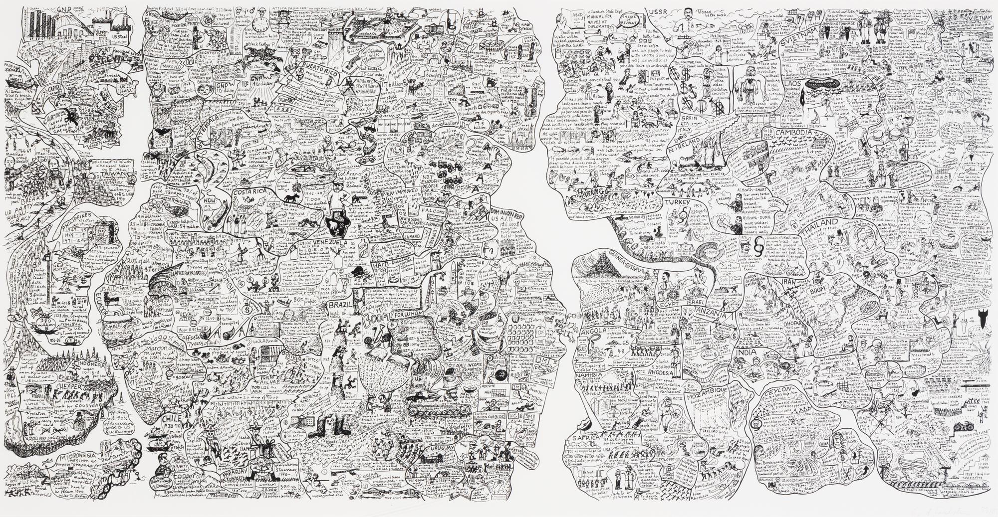 Sketch for World Map , 1973
