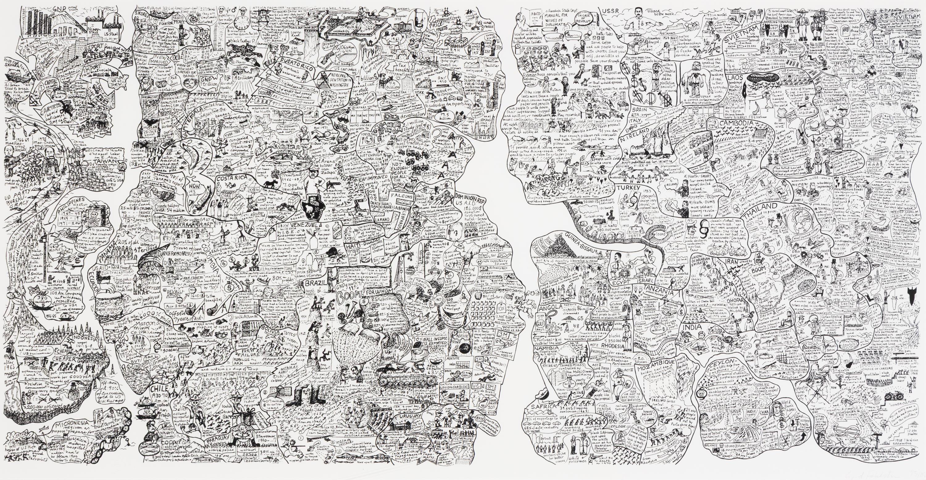Sketch for World Map , 1973