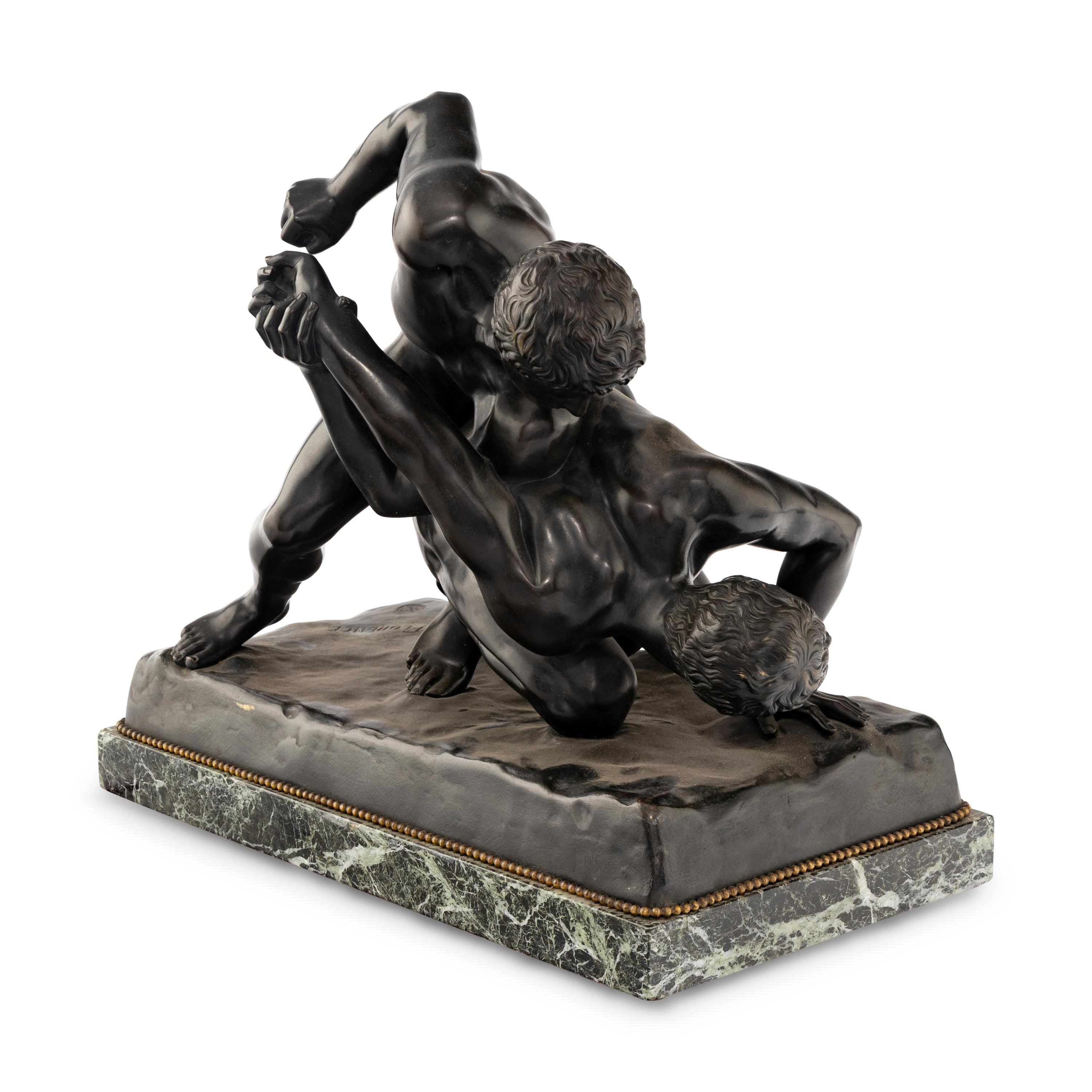 An Italian Bronze Figural Group of The Wrestlers