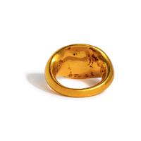 A Roman Black Jasper Intaglio with a Portrait Head of Socrates — Set in a gold ring