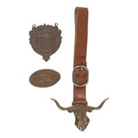 [WESTERN AMERICANA]. A group of 4 Texas pins, incl. from the Texas Cattle Raisers' Association and the Panhandle Old Settlers Association.