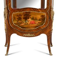 A Pair of Louis XV Style Kingwood, Vernis Martin and Gilt Bronze Mounted Vitrine Cabinets