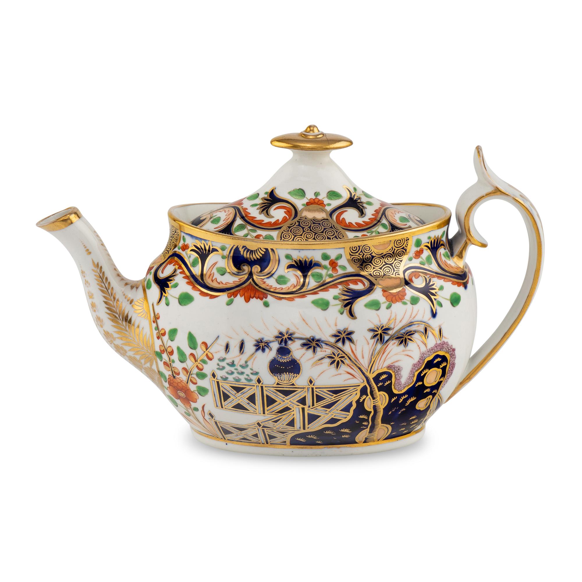 A Spode Imari Palette Porcelain Teapot