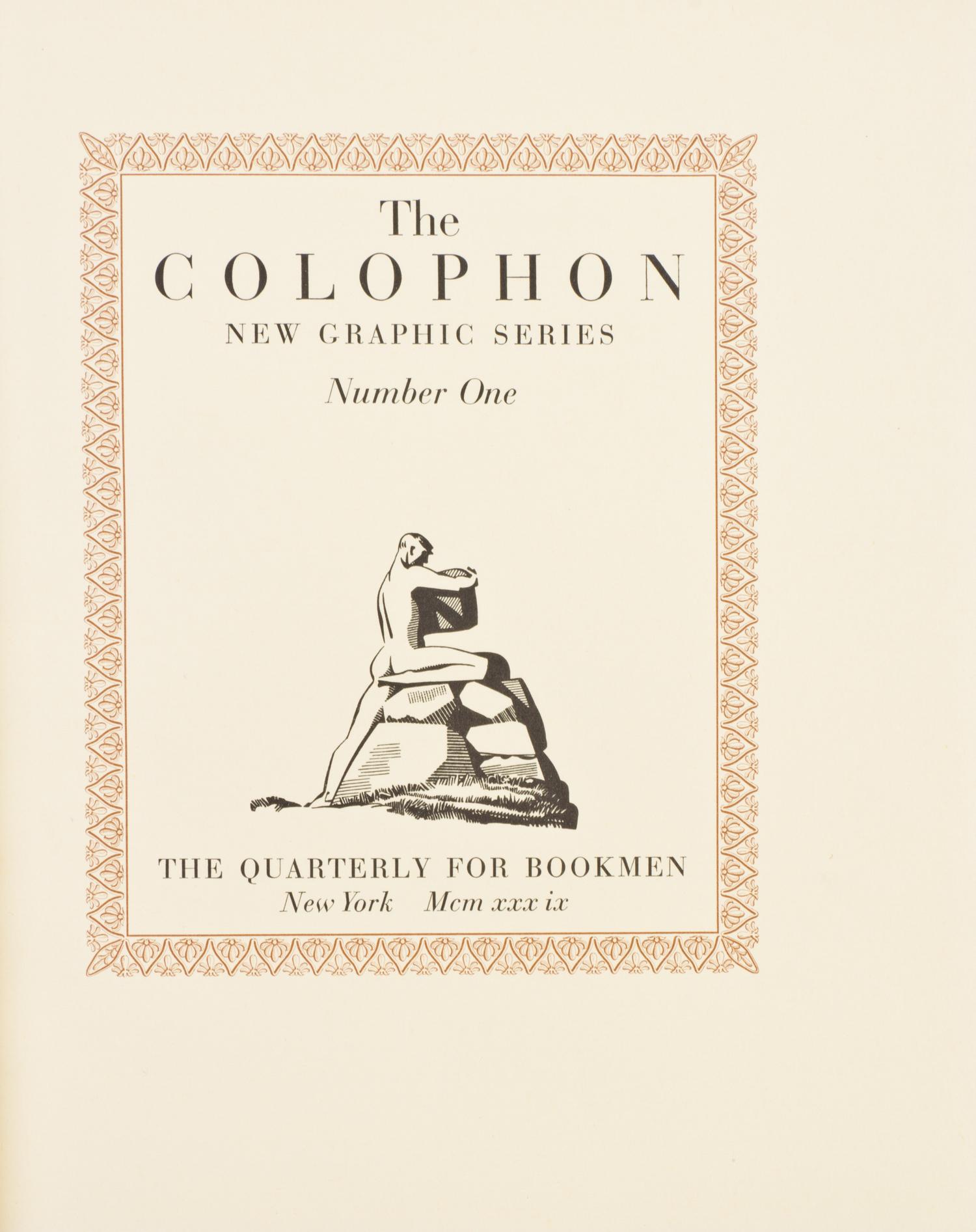 (BOOKS ON BOOKS) THE COLOPHON. 12 vols. New York, 1939-1950.