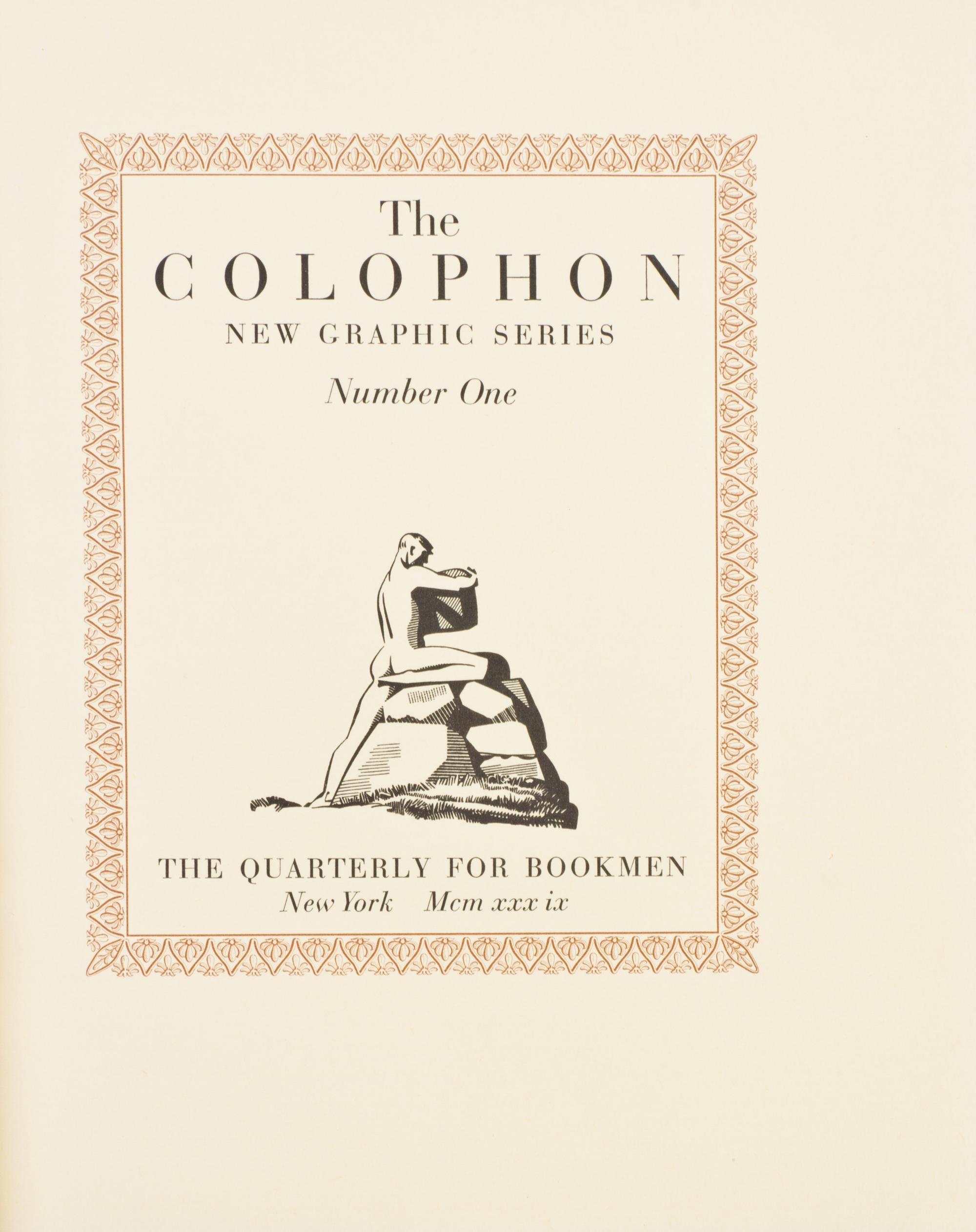 (BOOKS ON BOOKS) THE COLOPHON. 12 vols. New York, 1939-1950.