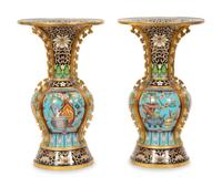 A Pair of Chinese Cloisonné Vases
