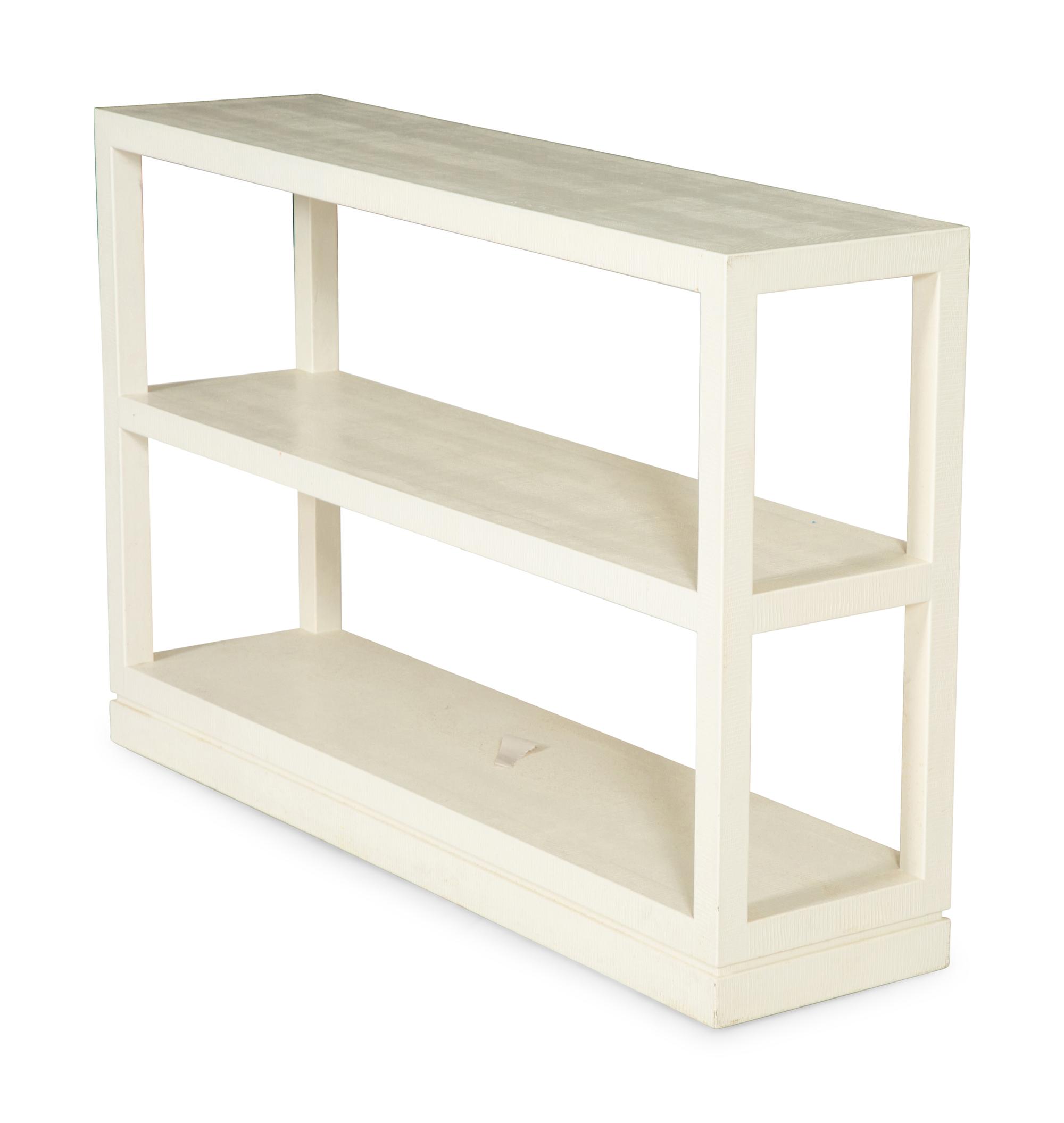 A Five-Piece Group of White Lacquered Furniture