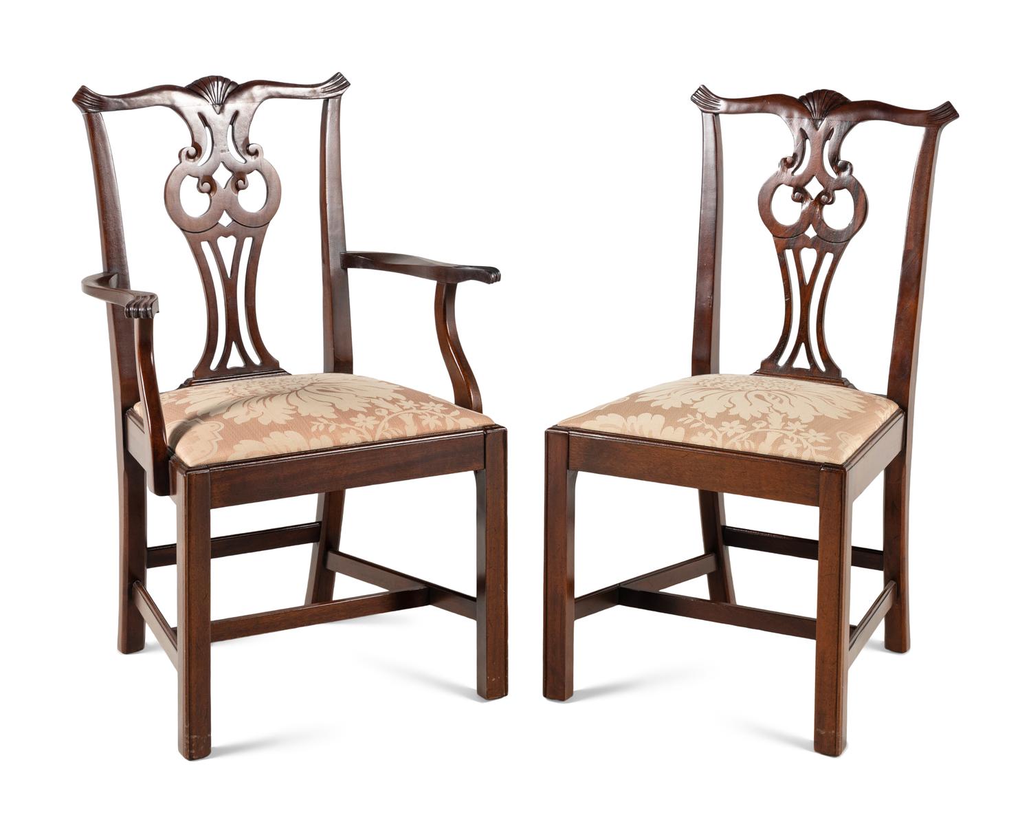 A Set of George III Style Mahogany Dining Chairs