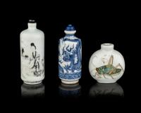 Three Chinese Porcelain Snuff Bottles