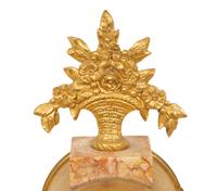 A French Gilt Bronze and Rouge Marble Clock Garniture