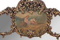 A Louis XV Style Carved, Painted and Parcel-Gilt Trumeau Mirror and Lady's Writing Desk — 20TH CENTURY