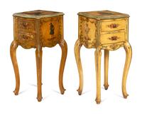 A Pair of Italian Polychrome-Painted Commodini