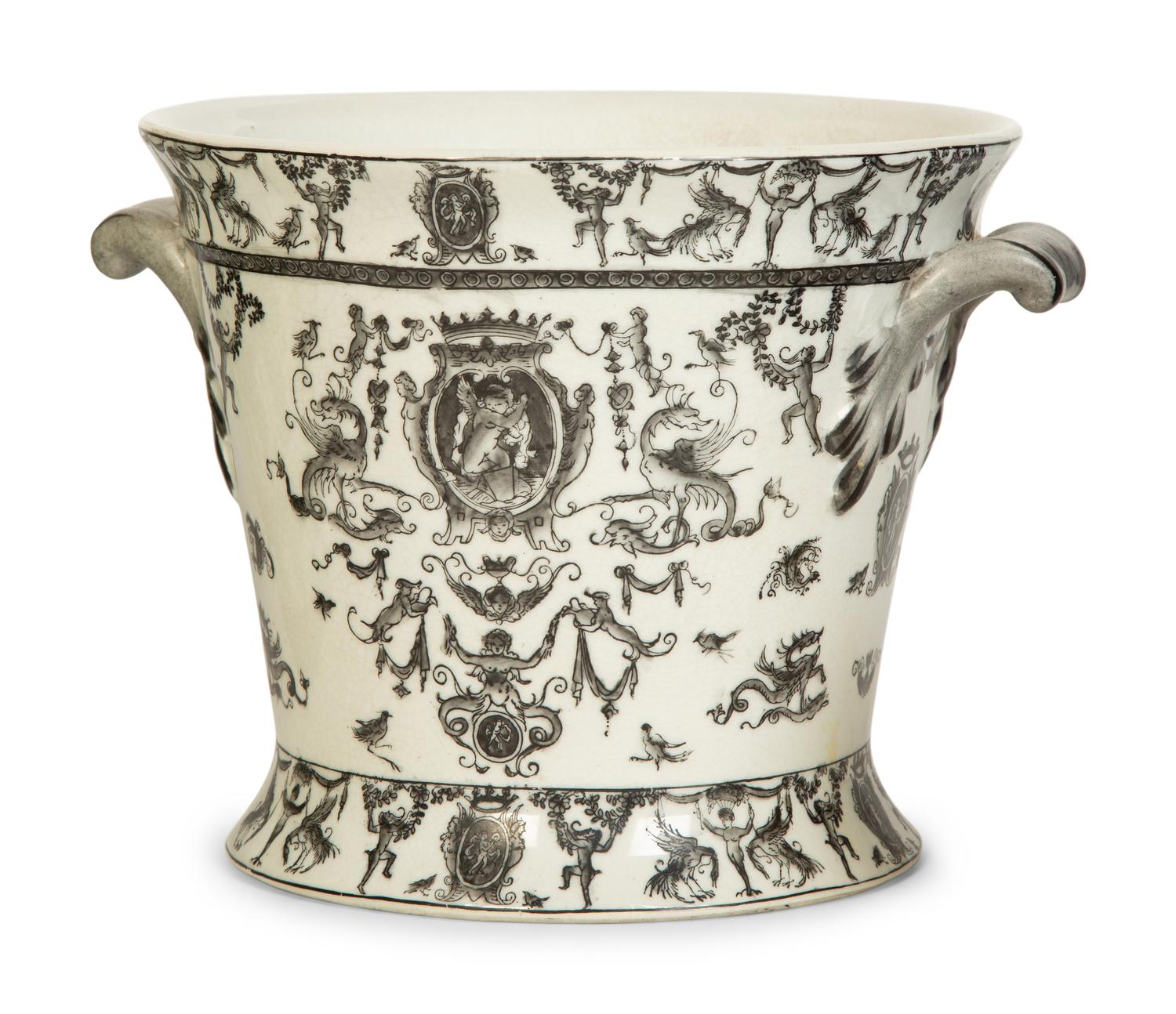 A Group of Five Porcelain Jardinières or Cache Pots