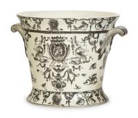 A Group of Five Porcelain Jardinières or Cache Pots