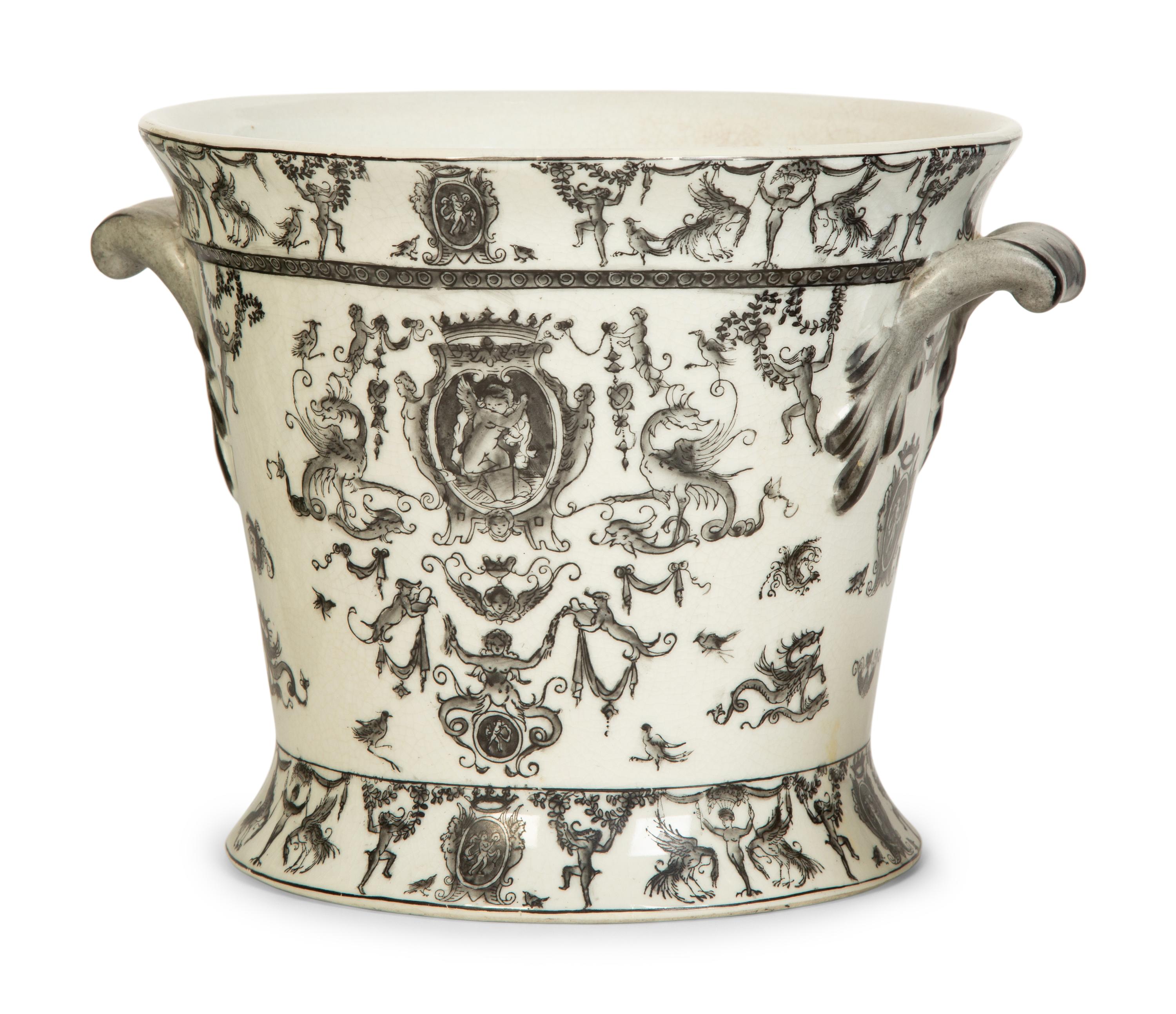 A Group of Five Porcelain Jardinières or Cache Pots