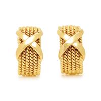 TIFFANY & CO., SCHLUMBERGER, YELLOW GOLD 'X' HALF-HOOP CLIP EARRINGS