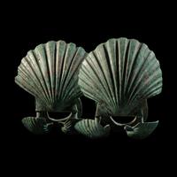 Two Roman Bronze Chariot Fittings in the Form of Shells