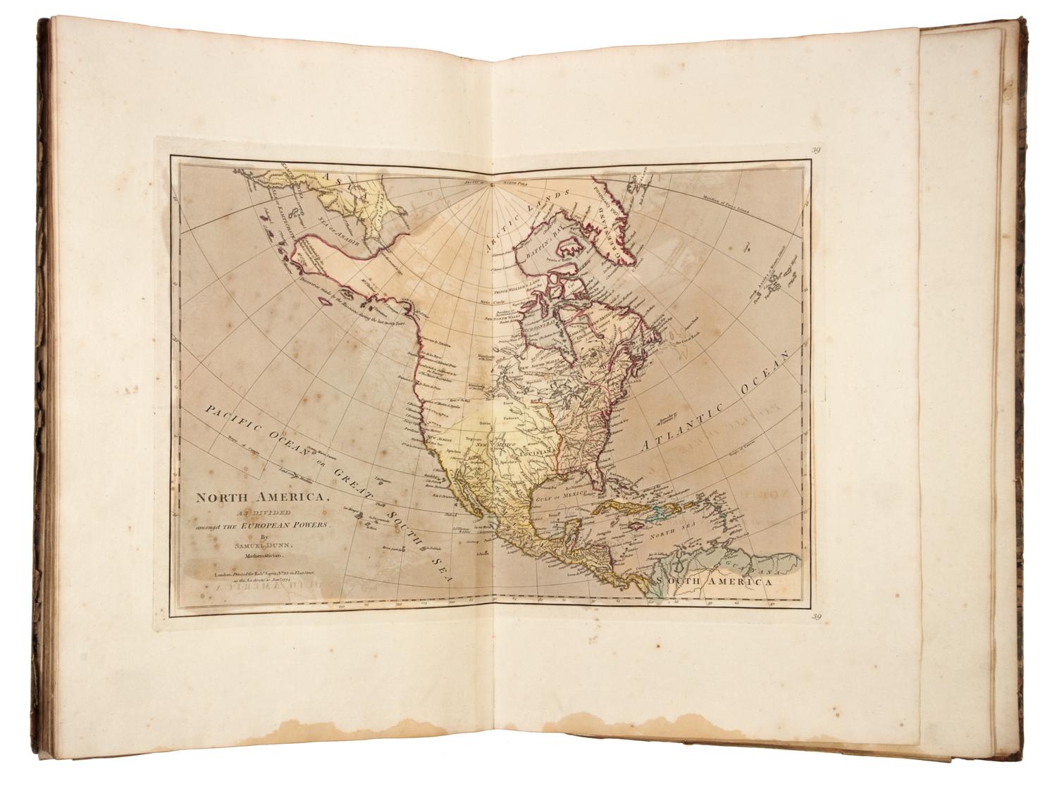 DUNN, Samuel (d.1794). A New Atlas of the Mundane System; or of Geography and Cosmography. London: Robert Sayer, 1774.