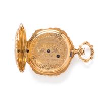 YELLOW GOLD AND ENAMEL OPEN FACE POCKET WATCH