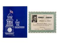[KENNEDY, John F. (1917-1963)]. A large group of campaign ephemera, including: