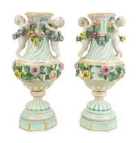 A Pair of German Porcelain Urns — 19TH CENTURY