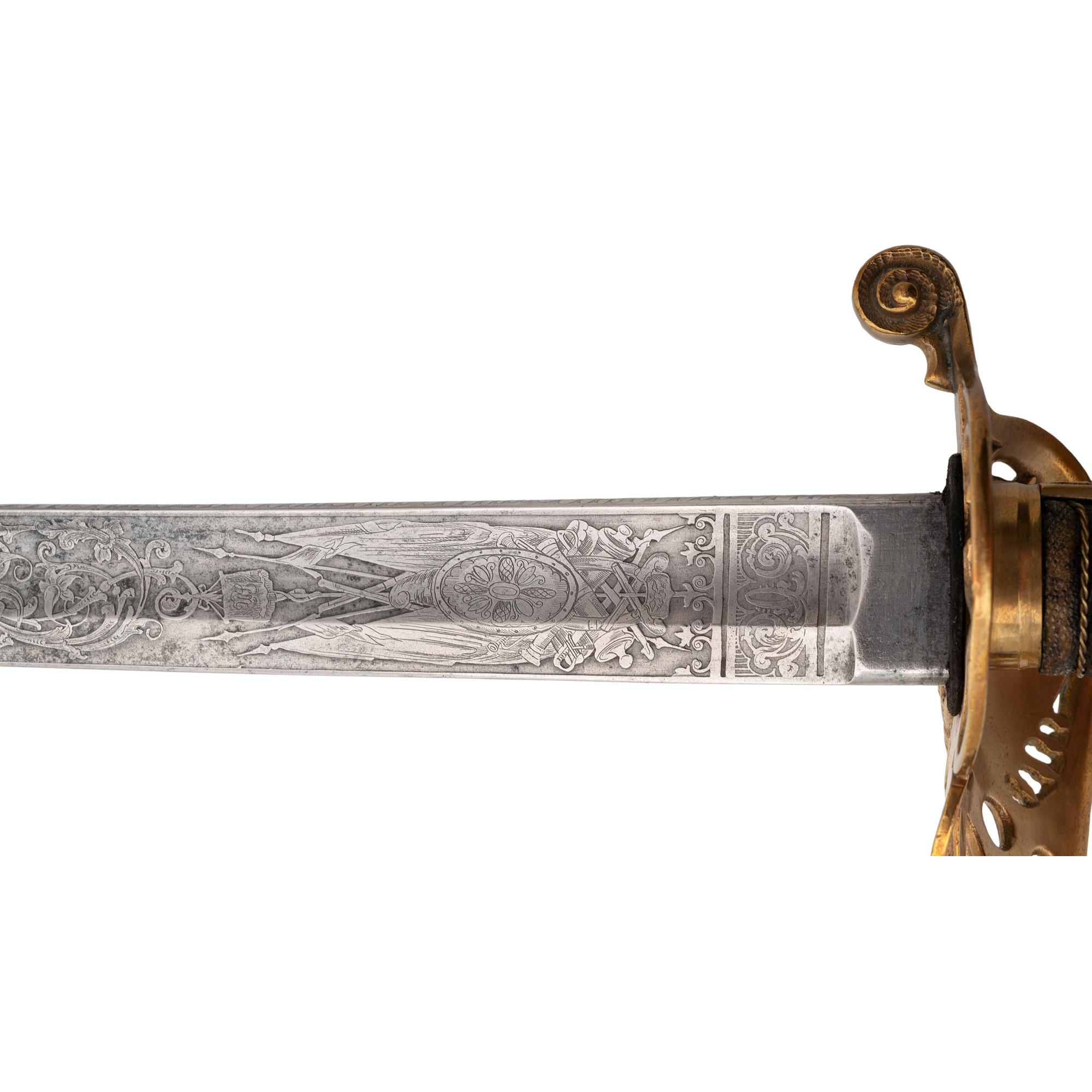 Combination French Hilt Schuyler, Hartley & Graham Officer's Sword Inscribed to Lt. Mason Rea 24th Mass. Infantry - KIA at Drewy's Bluff