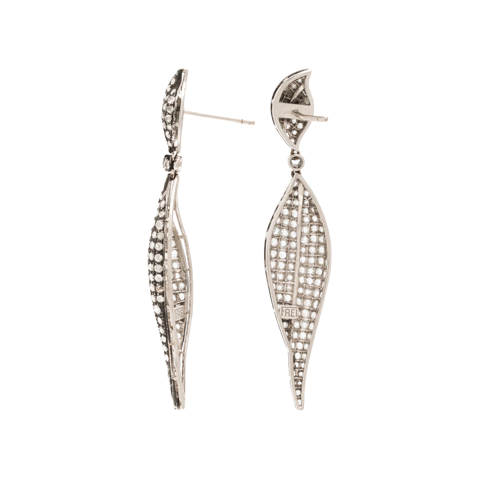 Eli Frei, Diamond and Bicolor Gold Earrings