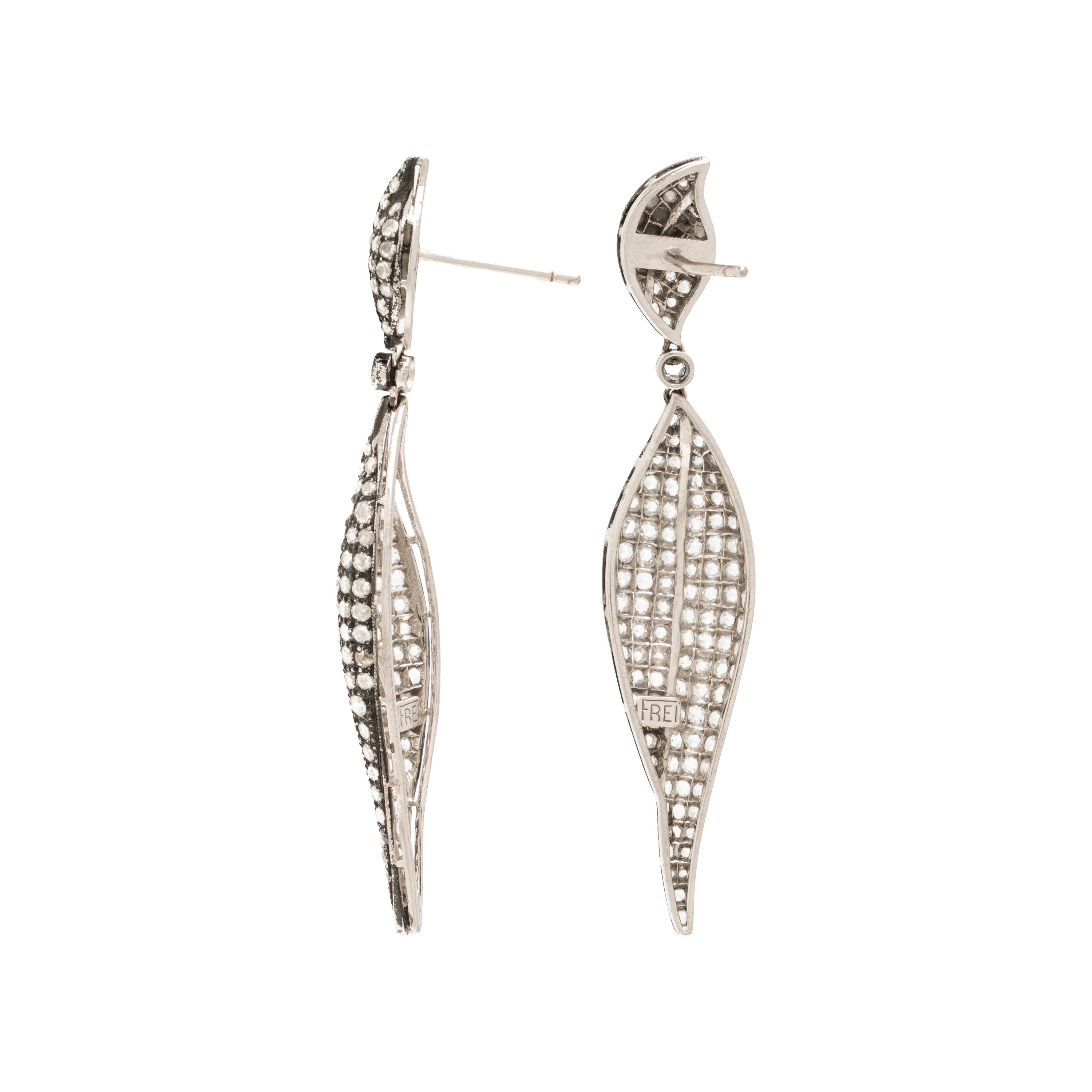 Eli Frei, Diamond and Bicolor Gold Earrings