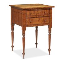 Federal figured maple two-drawer work table Philadelphia, PA, circa 1810