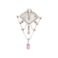 Diamond and White Gold Pendant Brooch and Ring