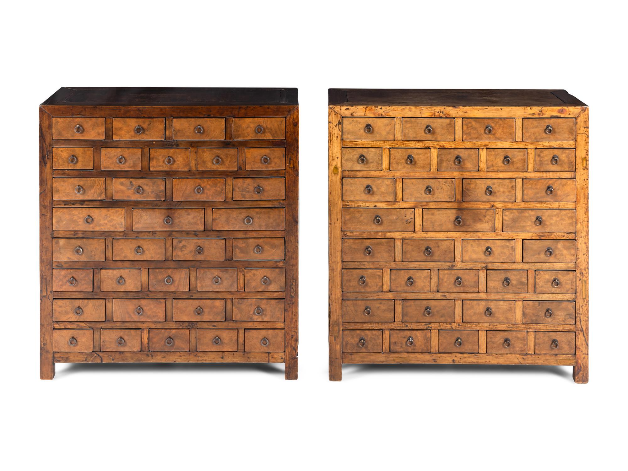 A Pair of Chinese Apothecary Chests of Drawers