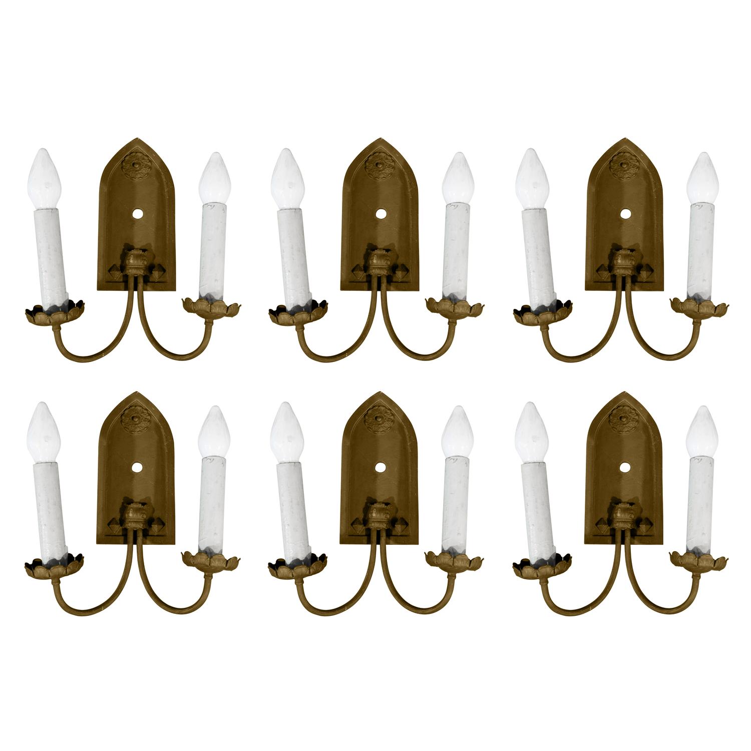A Brass Two-Arm Sconce 12" W x 5" D x 14" H — United States, Circa 1920
