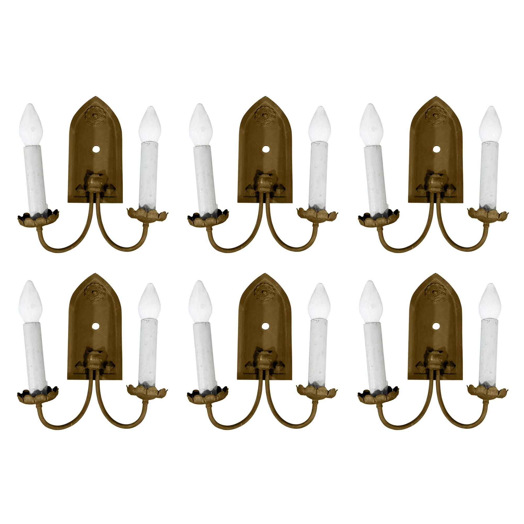 A Brass Two-Arm Sconce 12" W x 5" D x 14" H — United States, Circa 1920