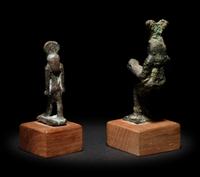 An Egyptian Bronze Anubis and an Egyptian Bronze Isis and Horus