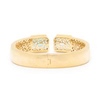 BLUE TOPAZ, SAPPHIRE, AND YELLOW GOLD CUFF BRACELET