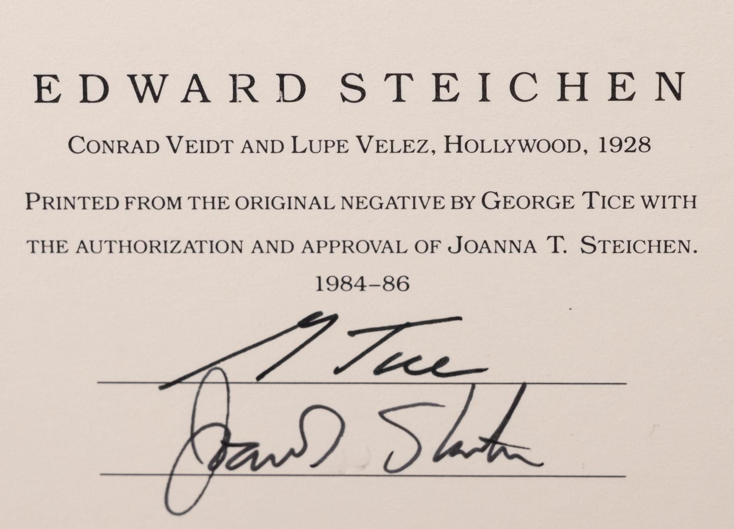 A group of six photographs (from Juxtapositions printed by George Tice with labels signed by George Tice and Joanna Steichen)