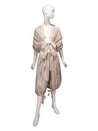 Norma Kamali, Striped Linen Jumpsuit, 1970s