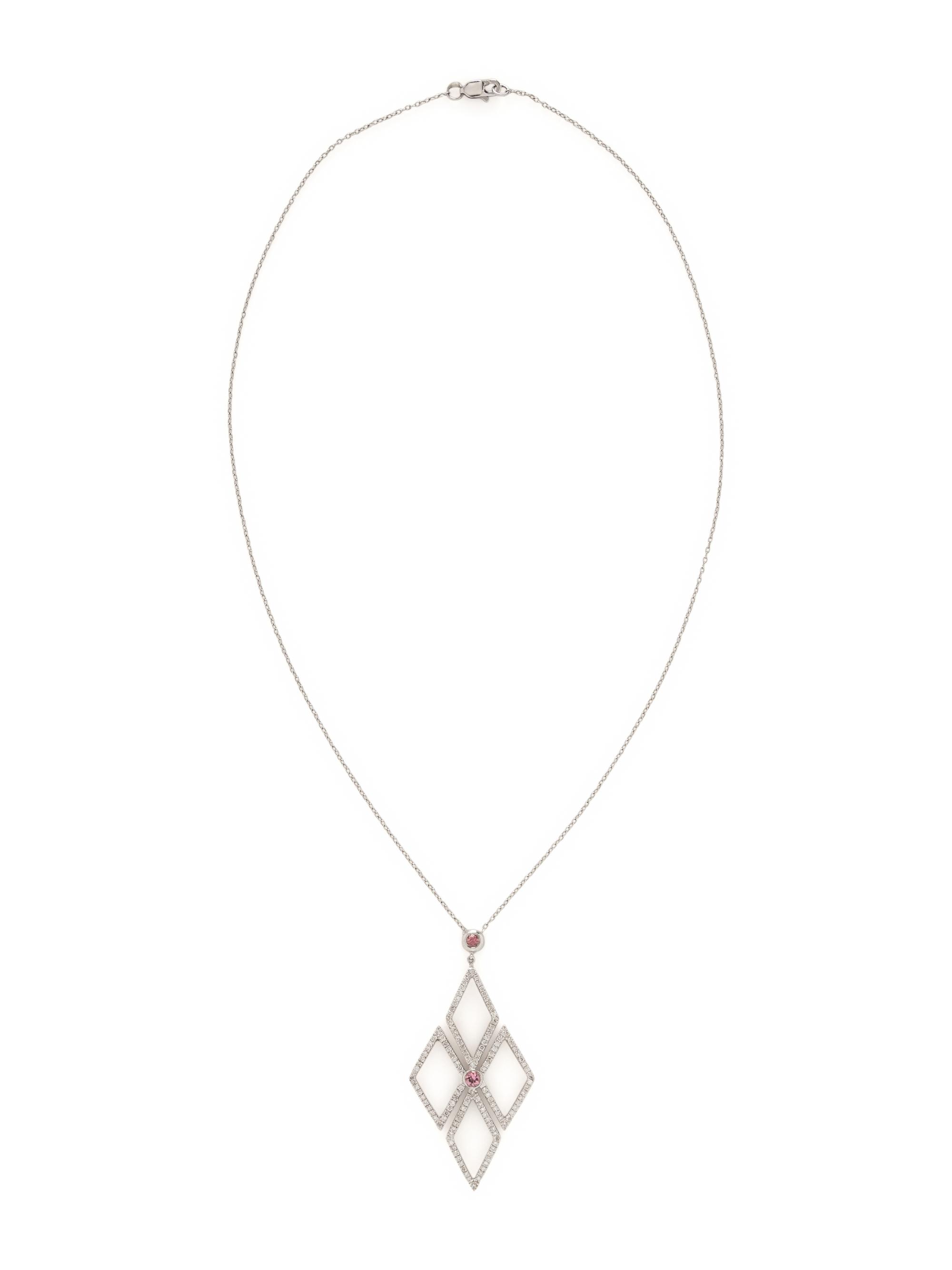 DIAMOND AND PINK TOURMALINE PENDANT NECKLACE